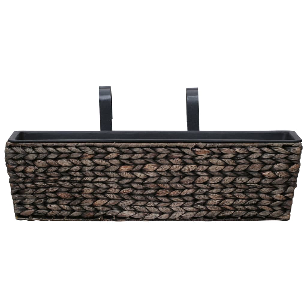vidaXL Railing Planters Balcony Deck Planters with Inner 2 pcs Water Hyacinth-0