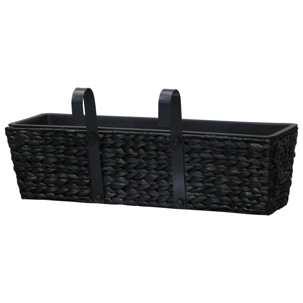 vidaXL Railing Planters Balcony Deck Planters with Inner 2 pcs Water Hyacinth-3