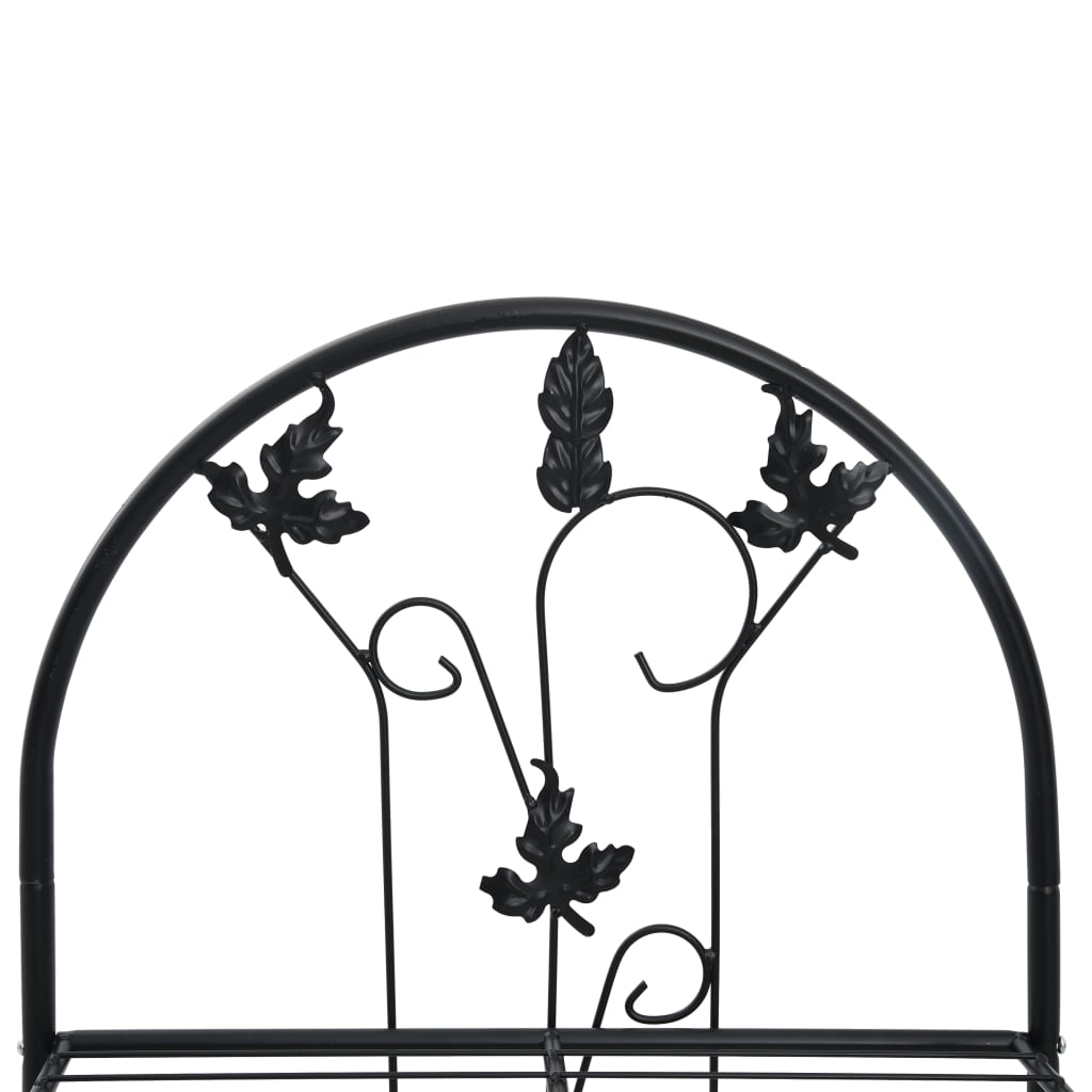 vidaXL 3-Layer Plant Rack Black 20.5"x11"x50.4" Iron-4