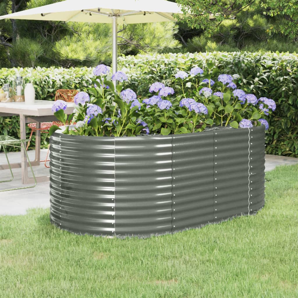 vidaXL Garden Raised Bed Patio Outdoor Raised Planter Box Powder-coated Steel-8