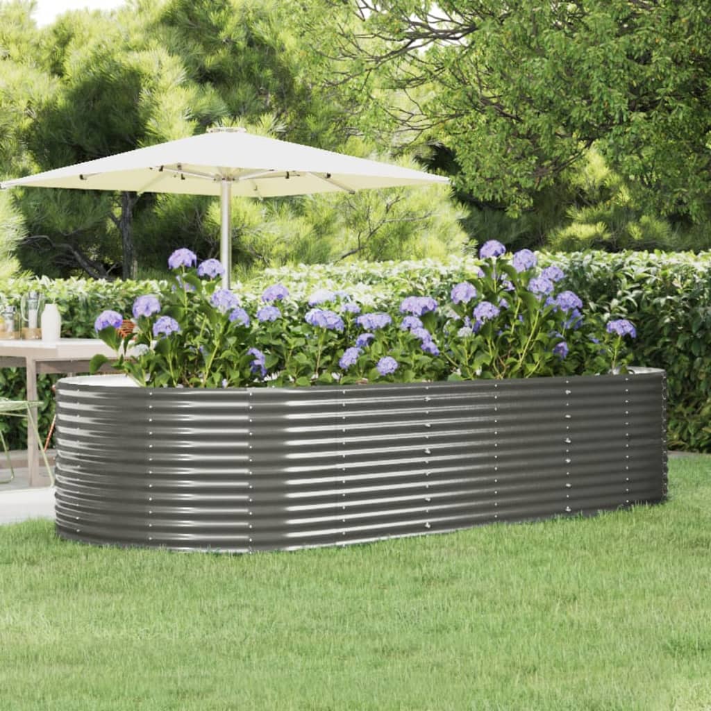 vidaXL Garden Raised Bed Patio Outdoor Raised Planter Box Powder-coated Steel-17