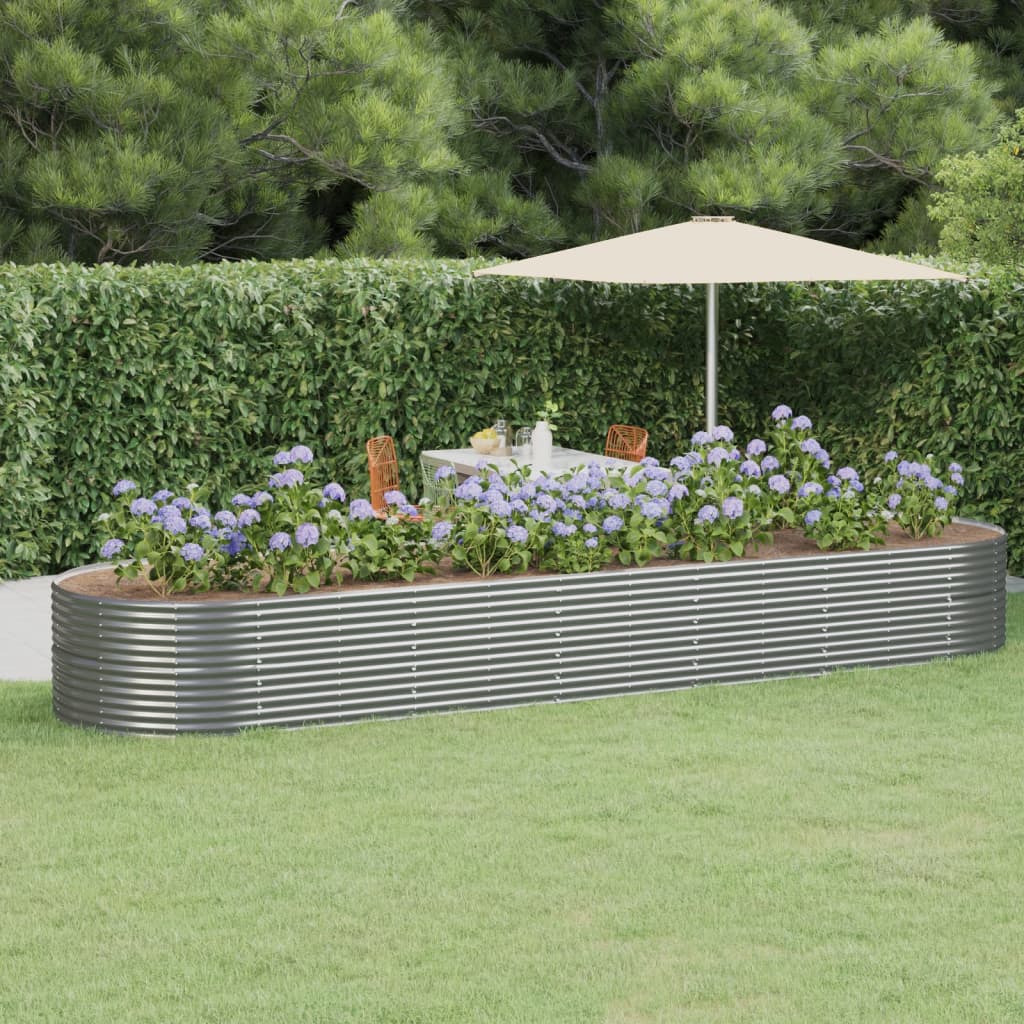 vidaXL Garden Raised Bed Patio Outdoor Raised Planter Box Powder-coated Steel-13