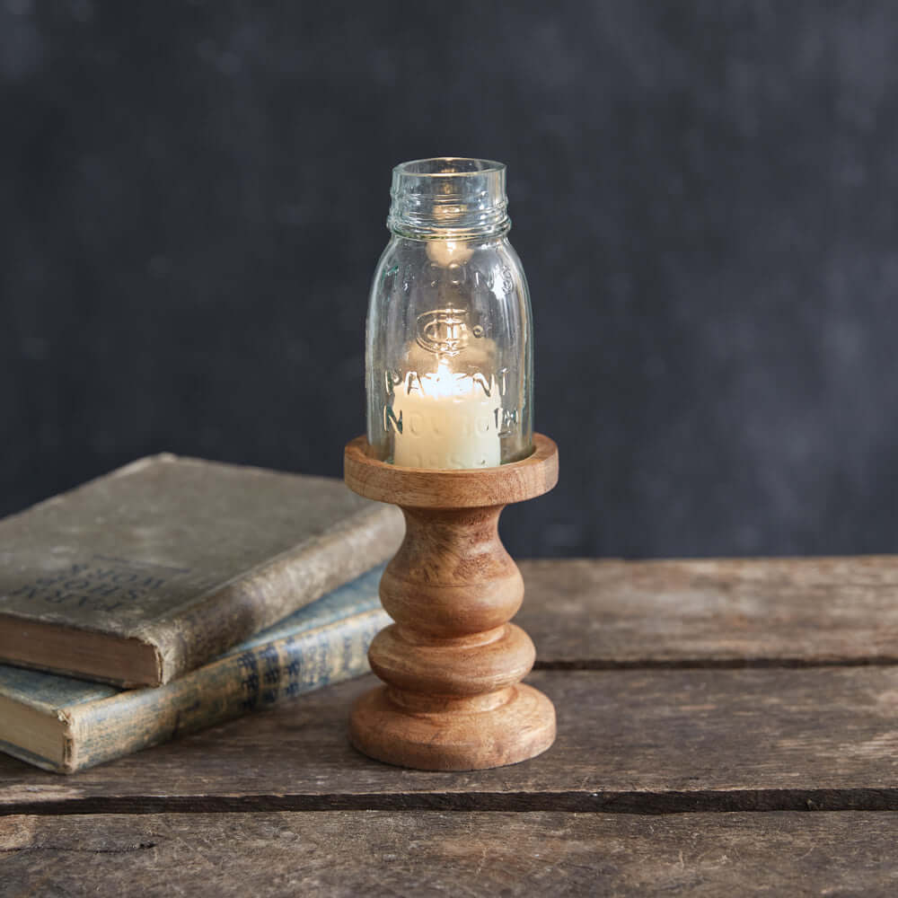 Farmhouse Candle Holder with Mason Jar