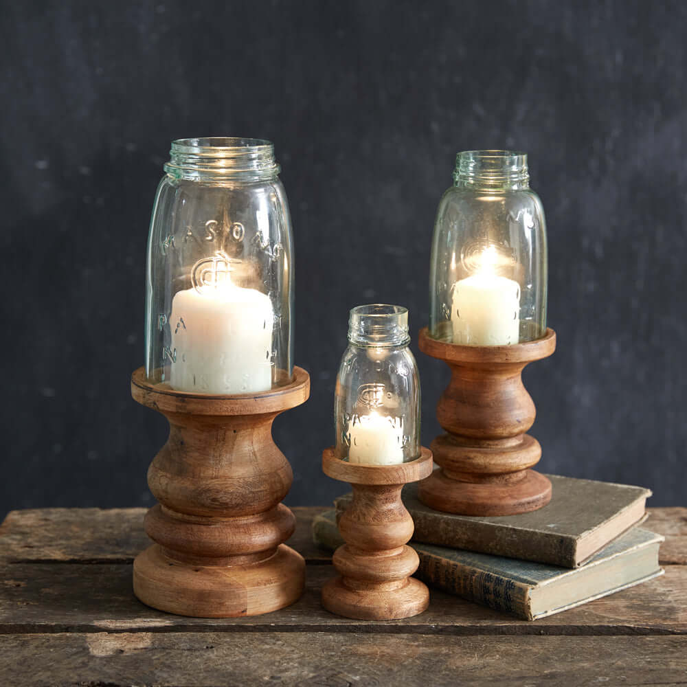 Farmhouse Candle Holder with Mason Jar