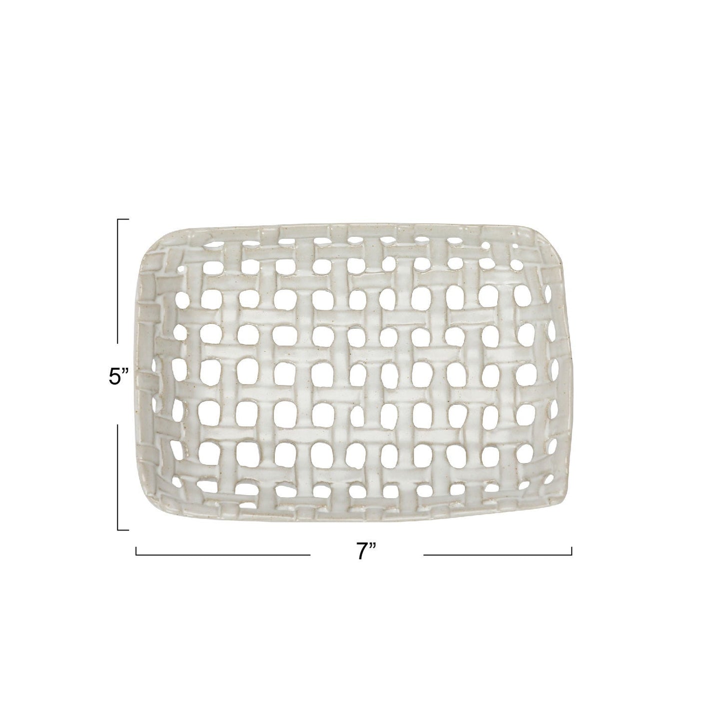 Handmade Reactive Glaze Cream Stoneware Basket Dish