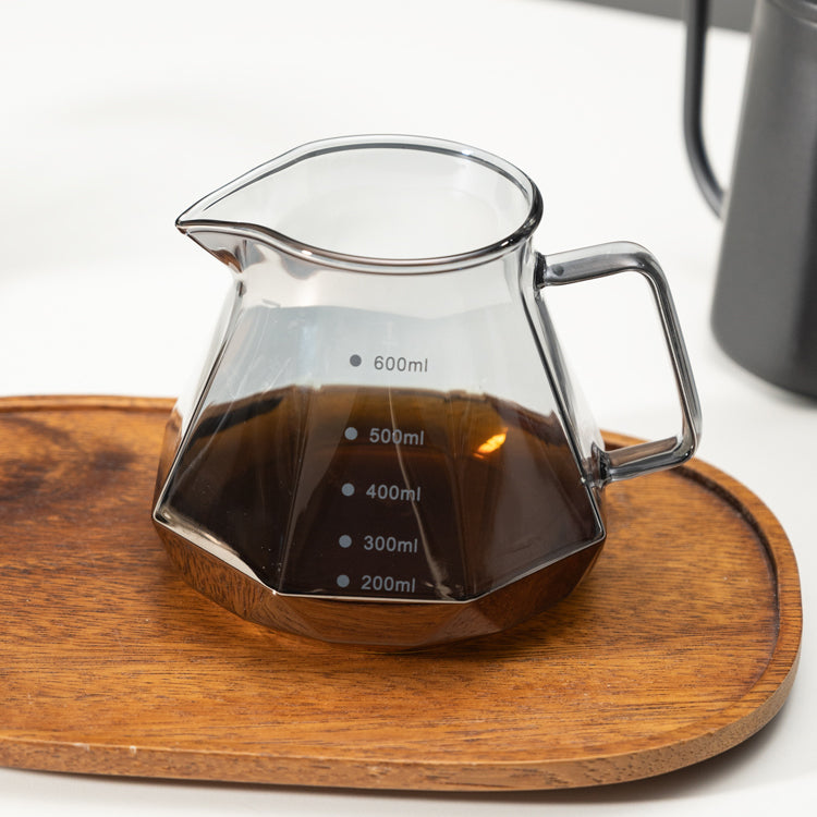 Coffee Brewing V60 Set with Walnut Wood Holder and Sharing Pot