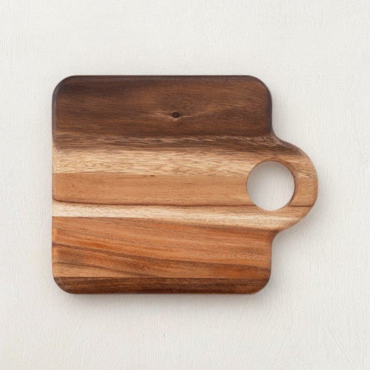 Suar Wood Appetizer Tray / Cheese Cutting Board with Handle - Short
