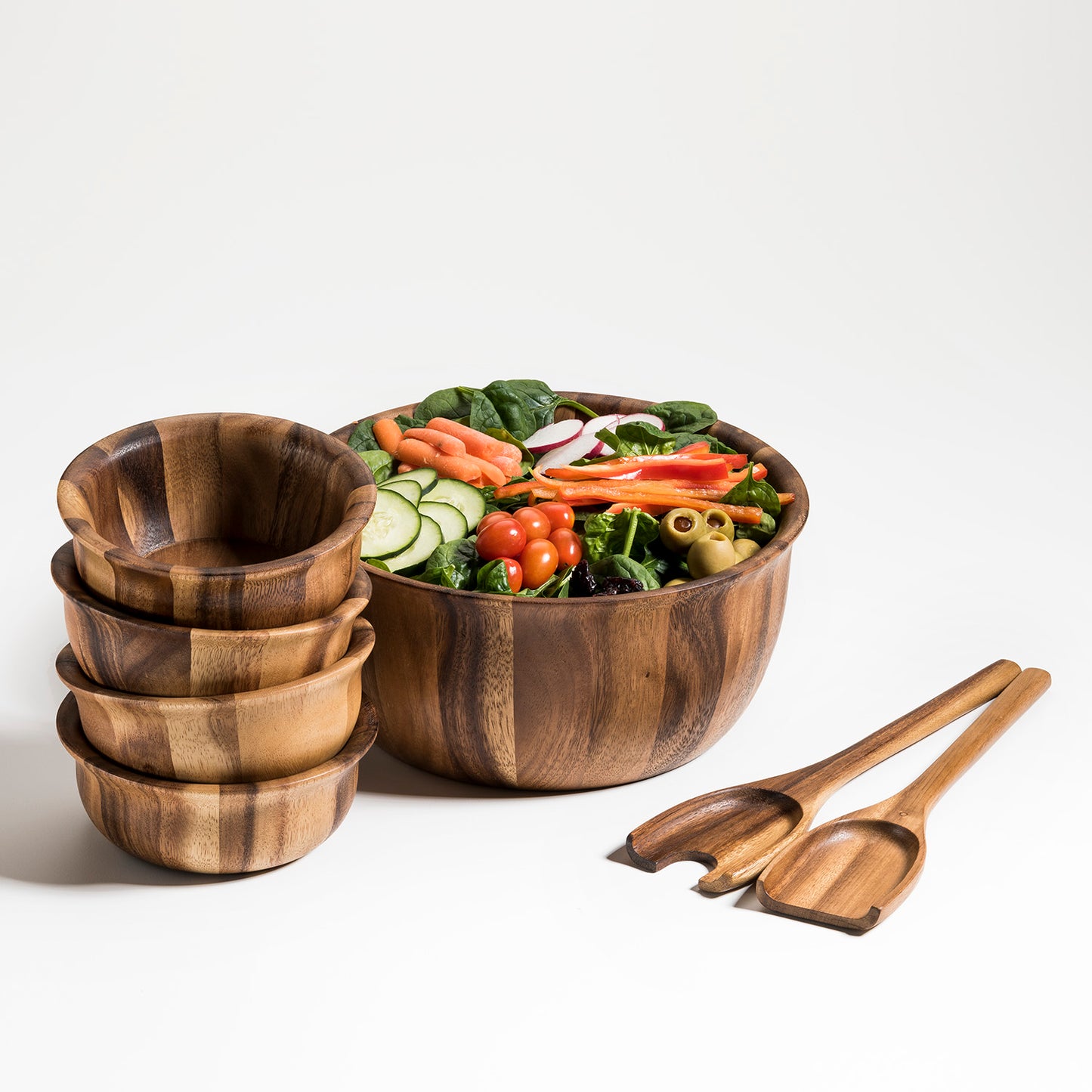 Large Salad Bowl with servers & 4 Individuals