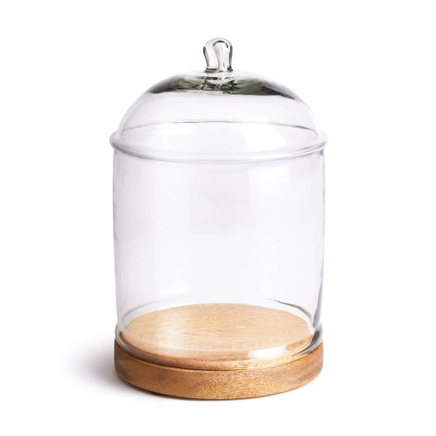 Vintage Glass Cloche with Wood Base