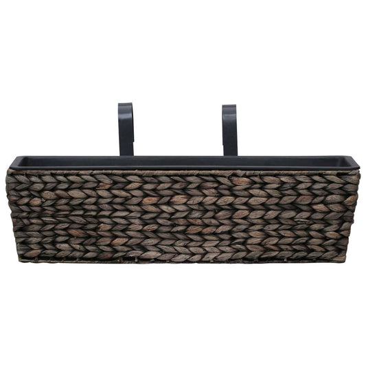vidaXL Railing Planters Balcony Deck Planters with Inner 2 pcs Water Hyacinth-0