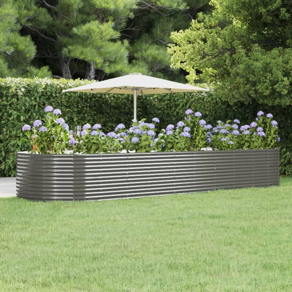 vidaXL Garden Raised Bed Patio Outdoor Raised Planter Box Powder-coated Steel-18