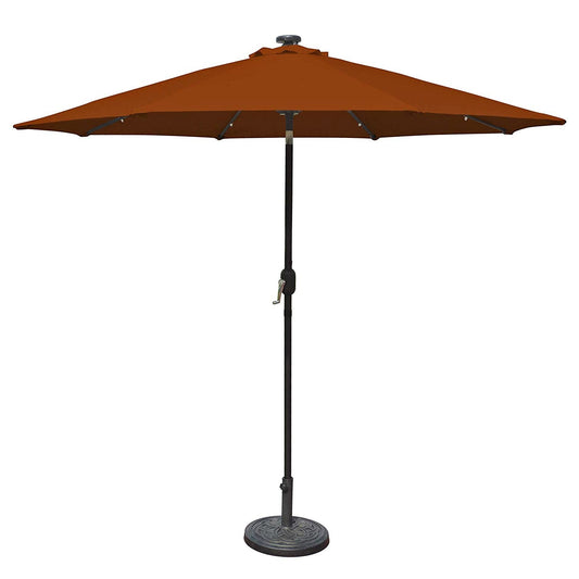 9 Foot Octagonal Olefin Market Umbrella with Auto-Tilt Terra Cotta-0