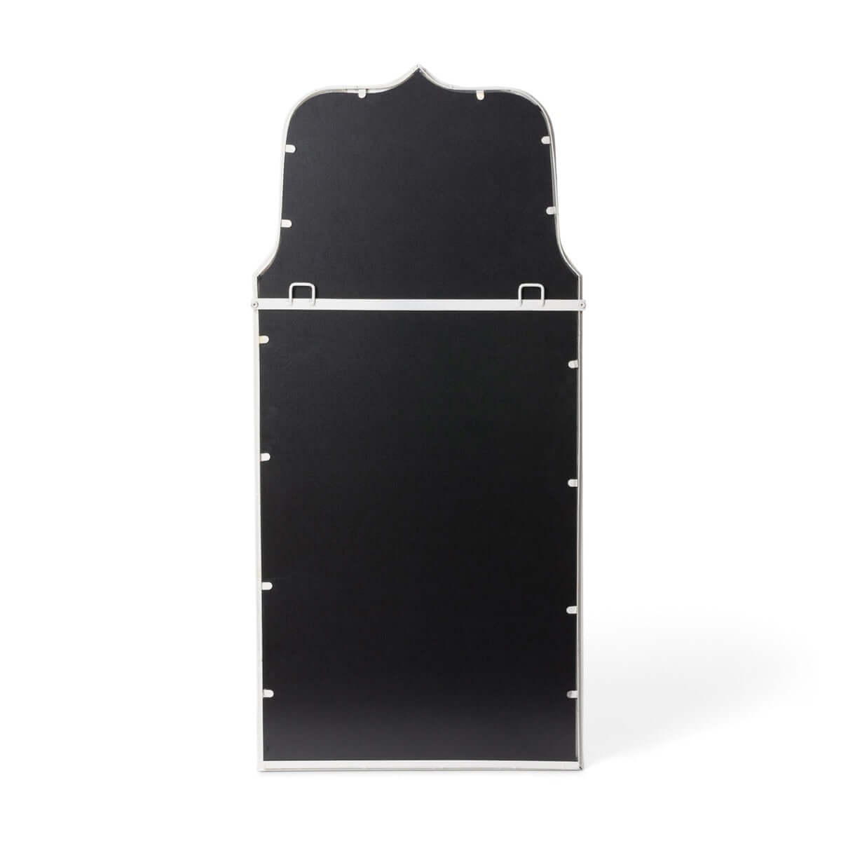 French Country Arch Mirror with Distressed White Frame