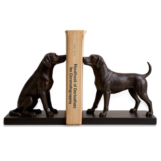 Black Resin Dog Bookends | Set of 2